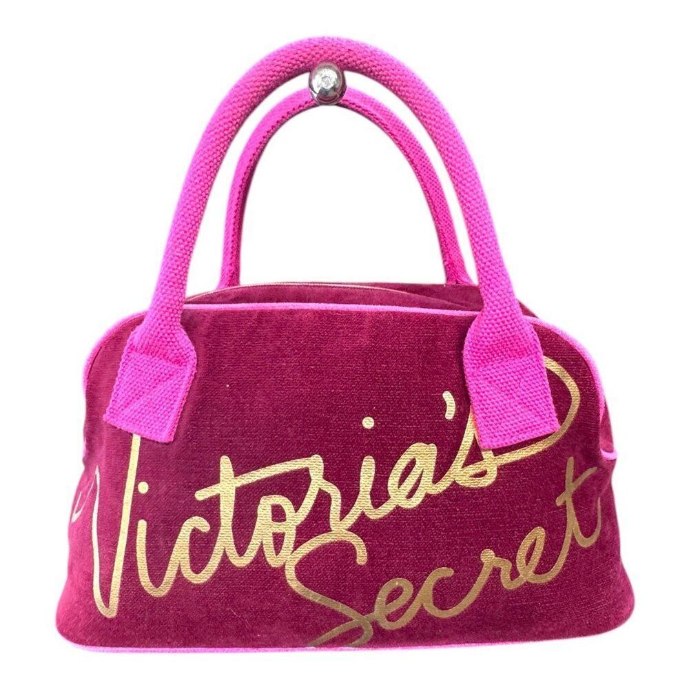 Vintage Victoria's Secret maroon handbag gold lettering 90’s Y2K Love heart READ